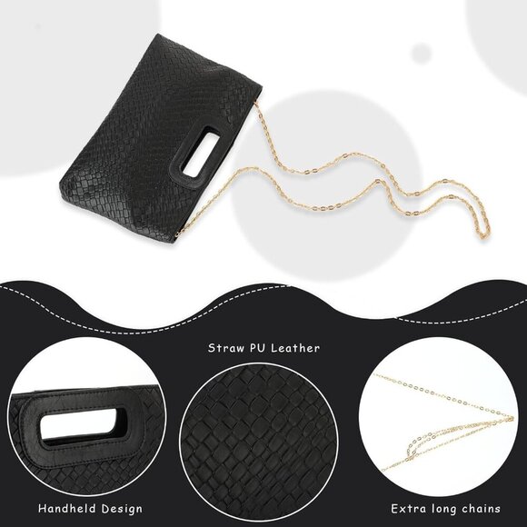 Compact Faux Leather Clutch Purse for Women - Fashion-Forward Evening Accessory - Picture 4 of 8